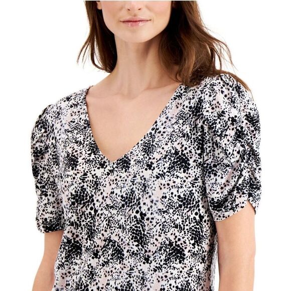 JPR Studio Ruched-Sleeve Top Deep Pacific M - Picture 3 of 3